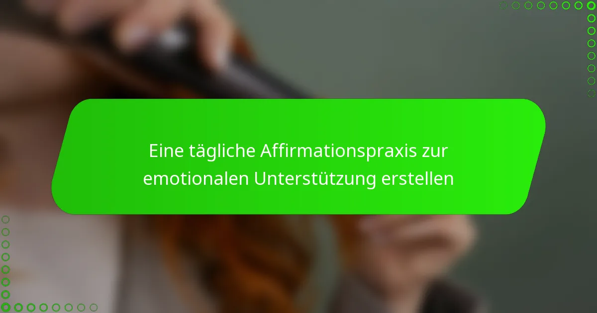 Eine tägliche Affirmationspraxis zur emotionalen Unterstützung erstellen