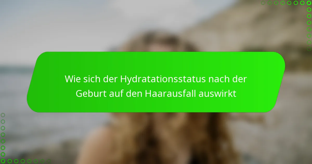Wie sich der Hydratationsstatus nach der Geburt auf den Haarausfall auswirkt