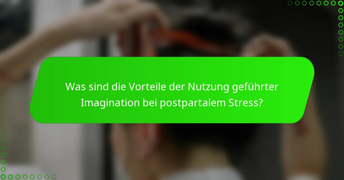 Was sind die Vorteile der Nutzung geführter Imagination bei postpartalem Stress?