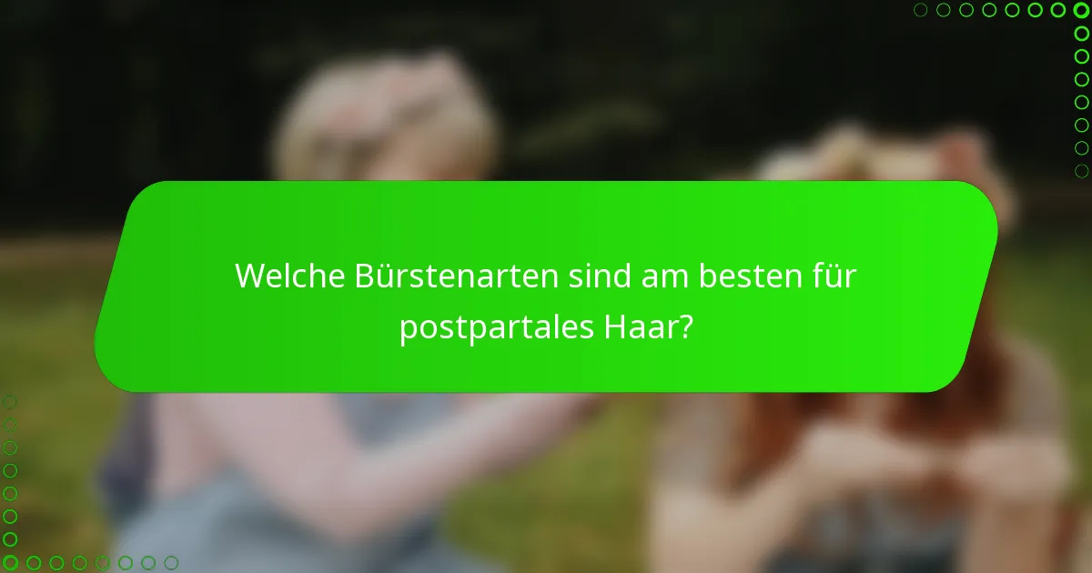 Welche Bürstenarten sind am besten für postpartales Haar?