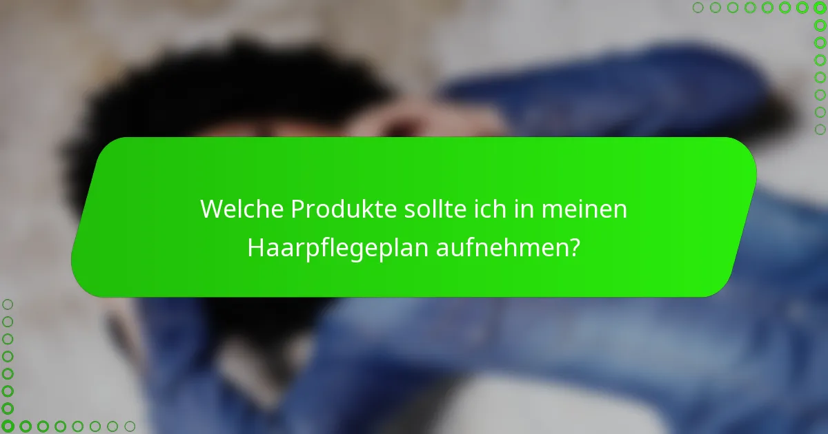 Welche Produkte sollte ich in meinen Haarpflegeplan aufnehmen?
